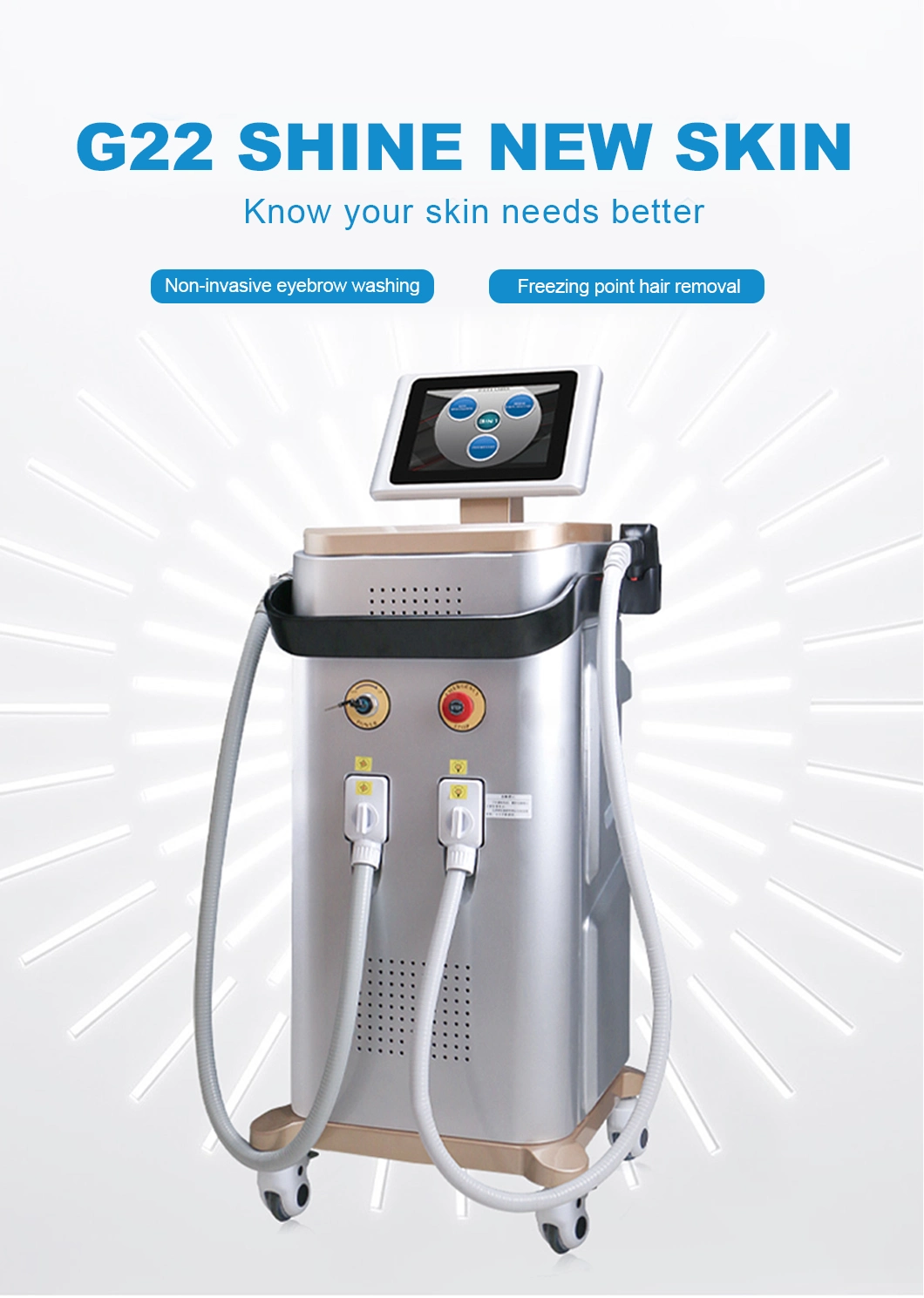 2022 Newest 2 in 1 Diode Laser Hair Removal Machine Picosecond Laser Tattoo Removal Device for Beauty Center Use