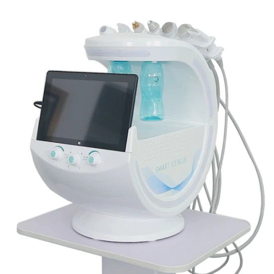 Portable 7in1 Hydrafacial Aqua Peel Smart Ice Blue RF Épurateur de peau par radiofréquence Hydra Dermabrasion Hydro Soins du visage Machine de beauté avec analyseur de peau