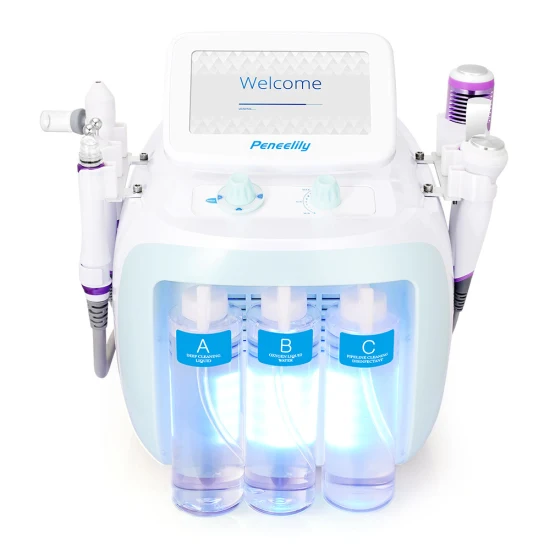 6 en 1 Corée Aqua Peeling Machine Hydro Oxygen Facial Diamond Dermabrasion Machine H2O2 Hydrafacials Machine