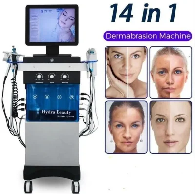 2023 Meilleures ventes 14 en 1 Hydra Diamond Dermabrasion Machine Hydra Oxygen Nettoyage du visage Microneedle RF Beauty Equipment